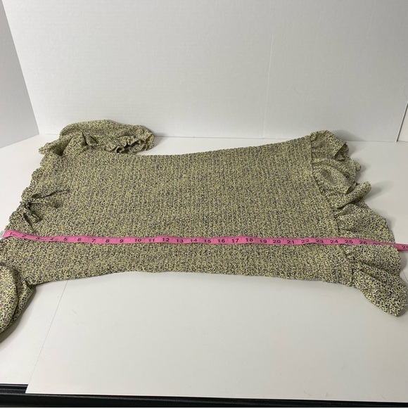 Women’s Brave Soul London Floral Print Shirred Beige Mini Dress Size Large - Picture 9 of 9